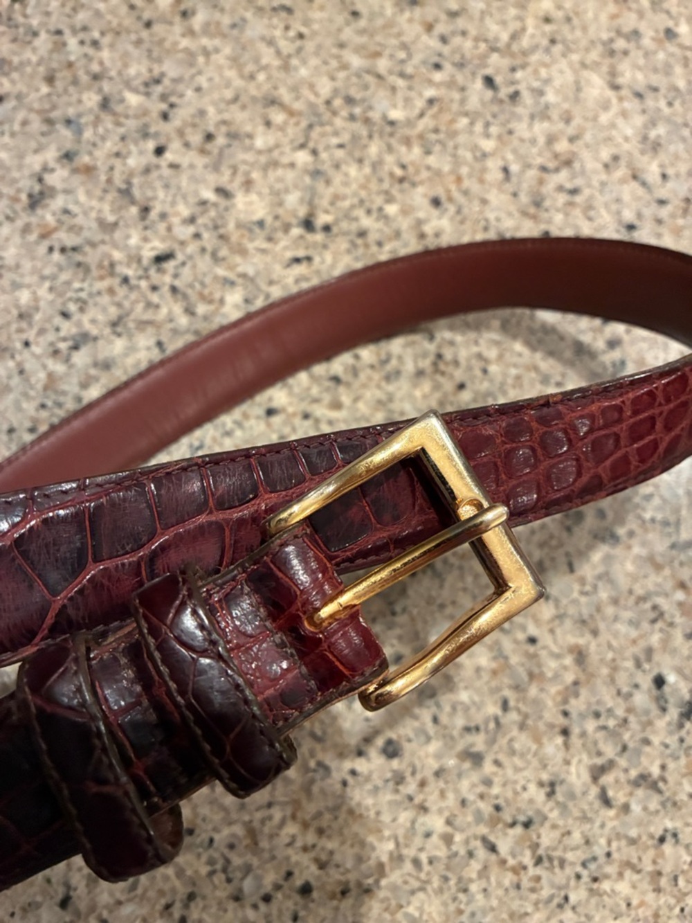 Men's CROOKHORN American Alligator and leather belt.  Solid brass buckle.